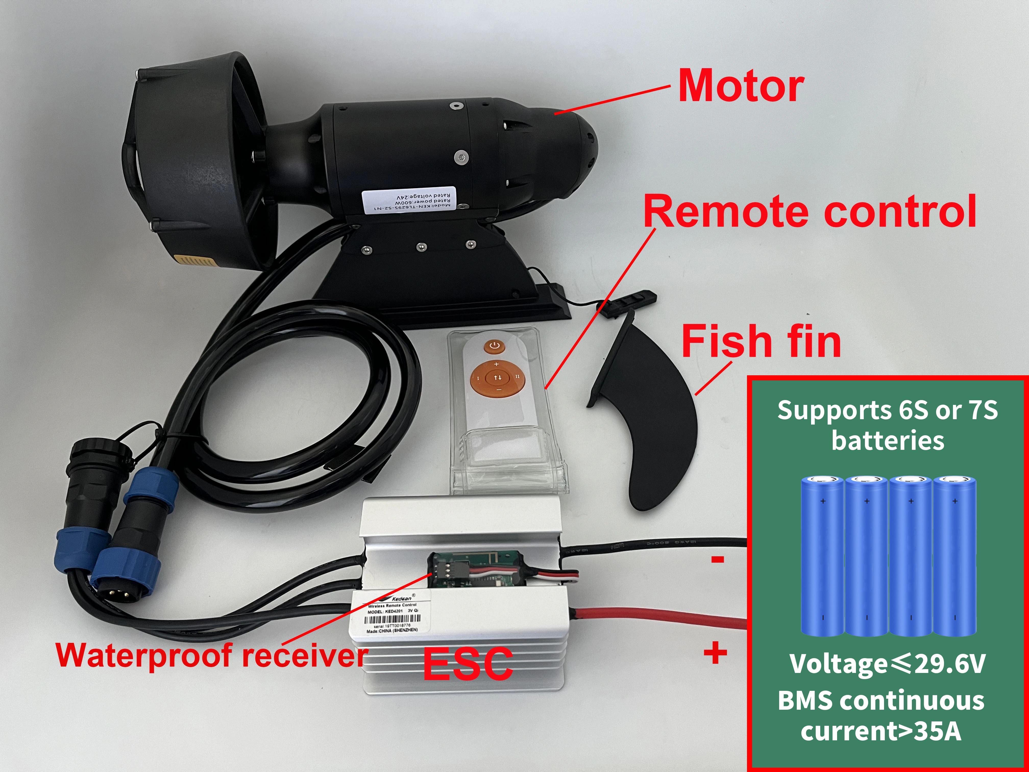 380W 600W Electric Fins Stand  – Fishing Kayak Trolling Motor recenzja i cena