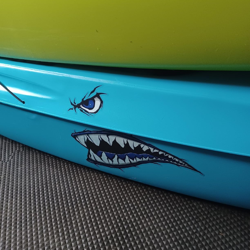 2PCS Shark Teeth Mouth Boat St – Fishing Kayak Sit On Top recenzja i cena